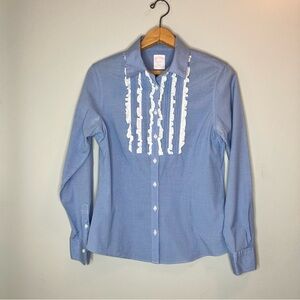 NWOT BROOKS BROTHERS Women’s Blue Ruffled Shirt